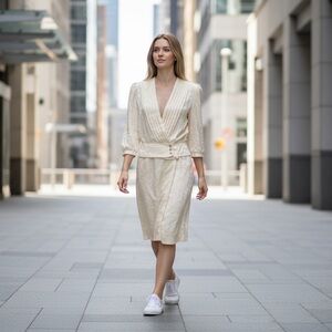 Rare Vintage 1980s Alexis Skirt and Blouse Two-Piece Suit Size 14